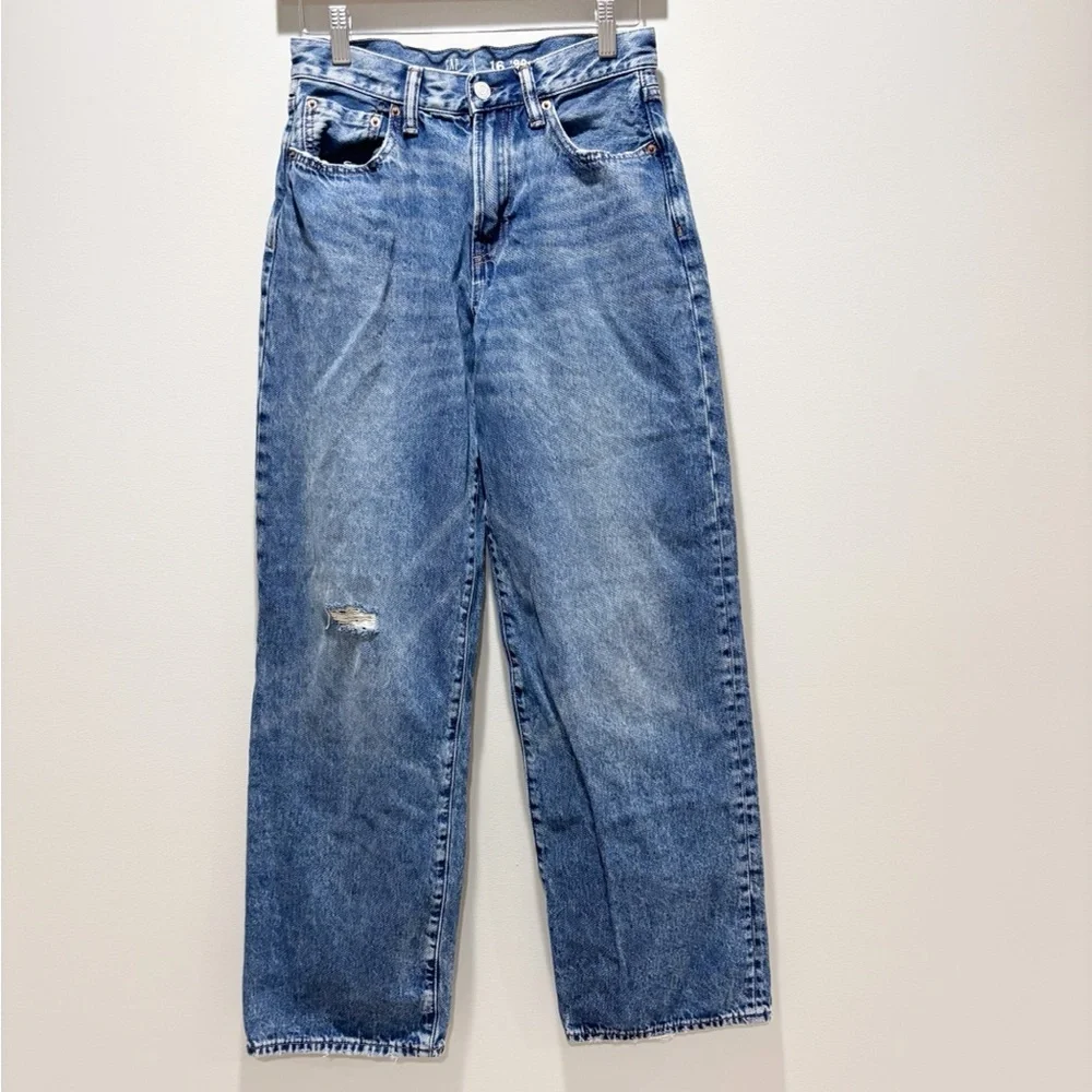 GAP TEEN ‘90s Loose High Waisted Cotton Classic Blue Denim Jeans Size 16